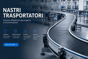Nastri trasportatori industriali per trasporto continuo dei materiali