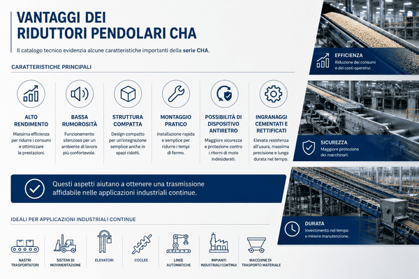 Vantaggi dei riduttori pendolari CHA per linee automatiche e trasporto materiale industriale