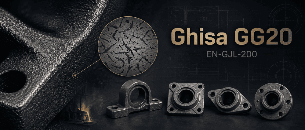 Ghisa GG20 EN-GJL-200 con microstruttura a grafite lamellare e fusioni per supporti UCP, UCF, UCFL e UCFC