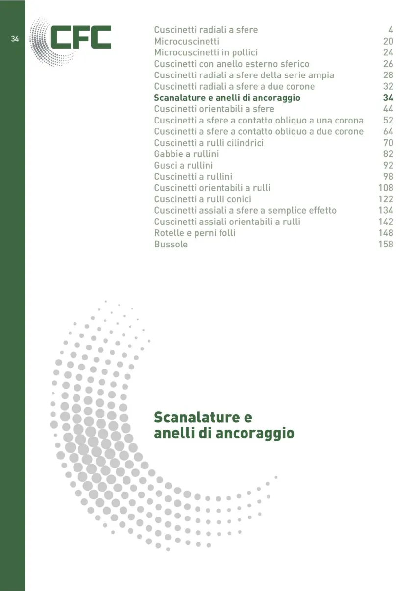 Pagina 035 del catalogo CFC: Scanalature e anelli di ancoraggio
