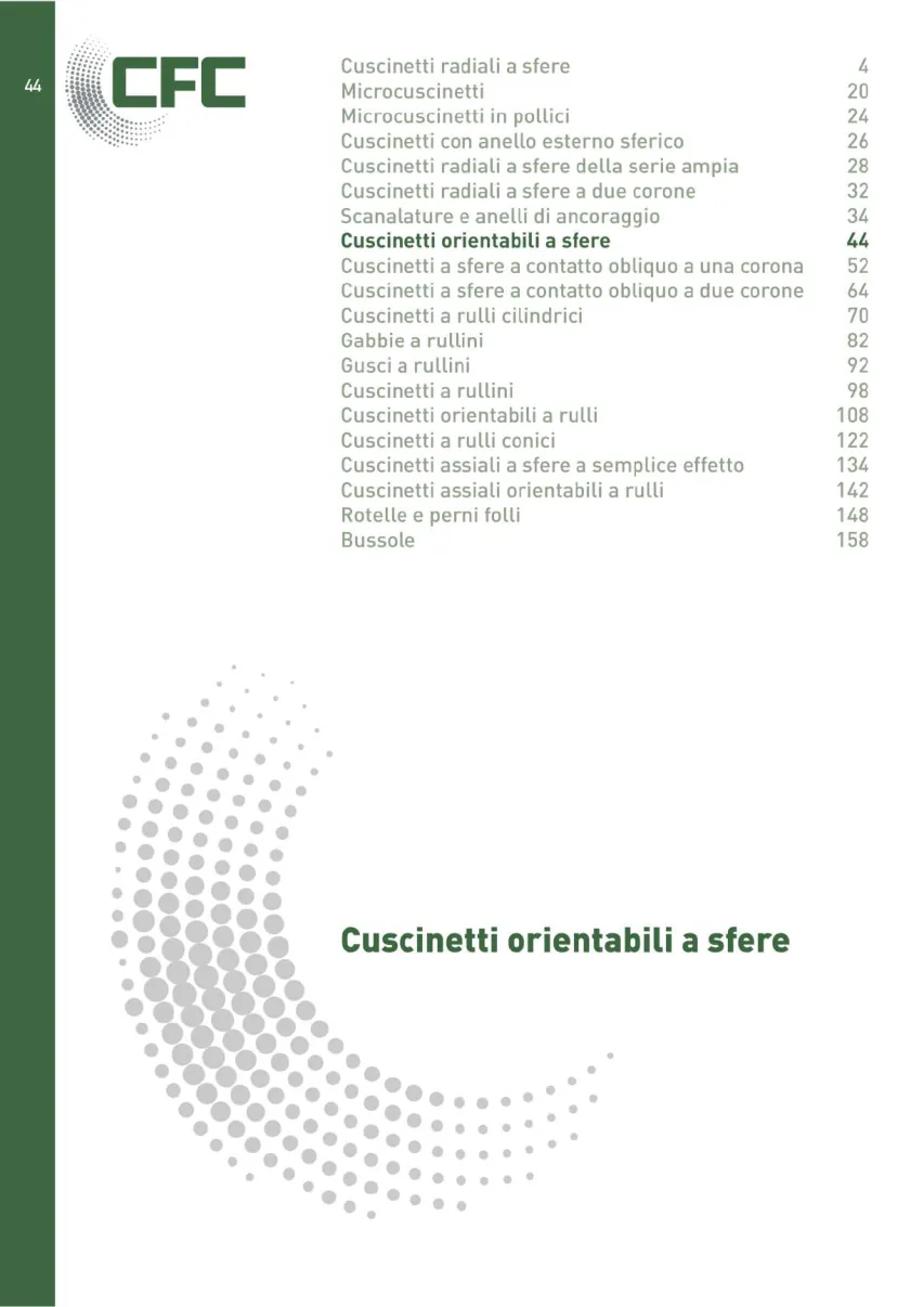 Pagina 045 del catalogo CFC: Cuscinetti orientabili a sfere