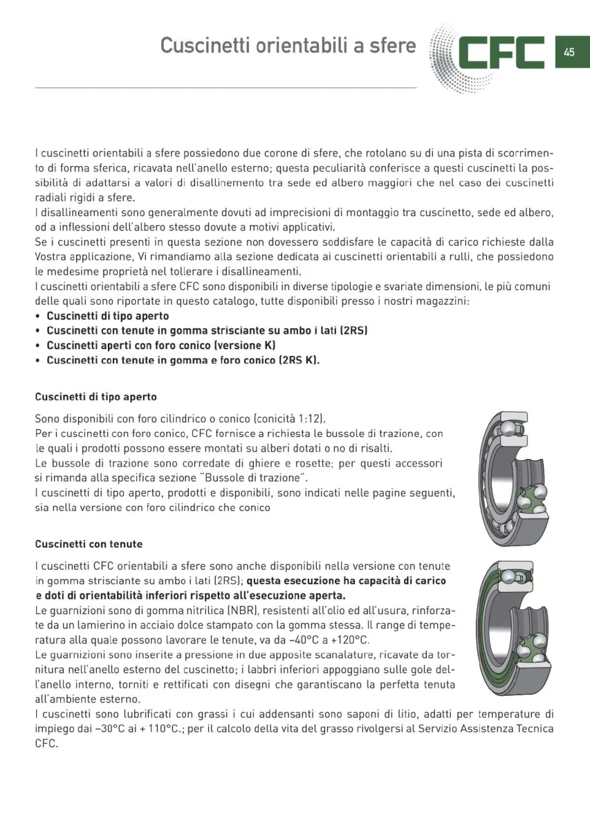 Pagina 046 del catalogo CFC: Cuscinetti orientabili a sfere