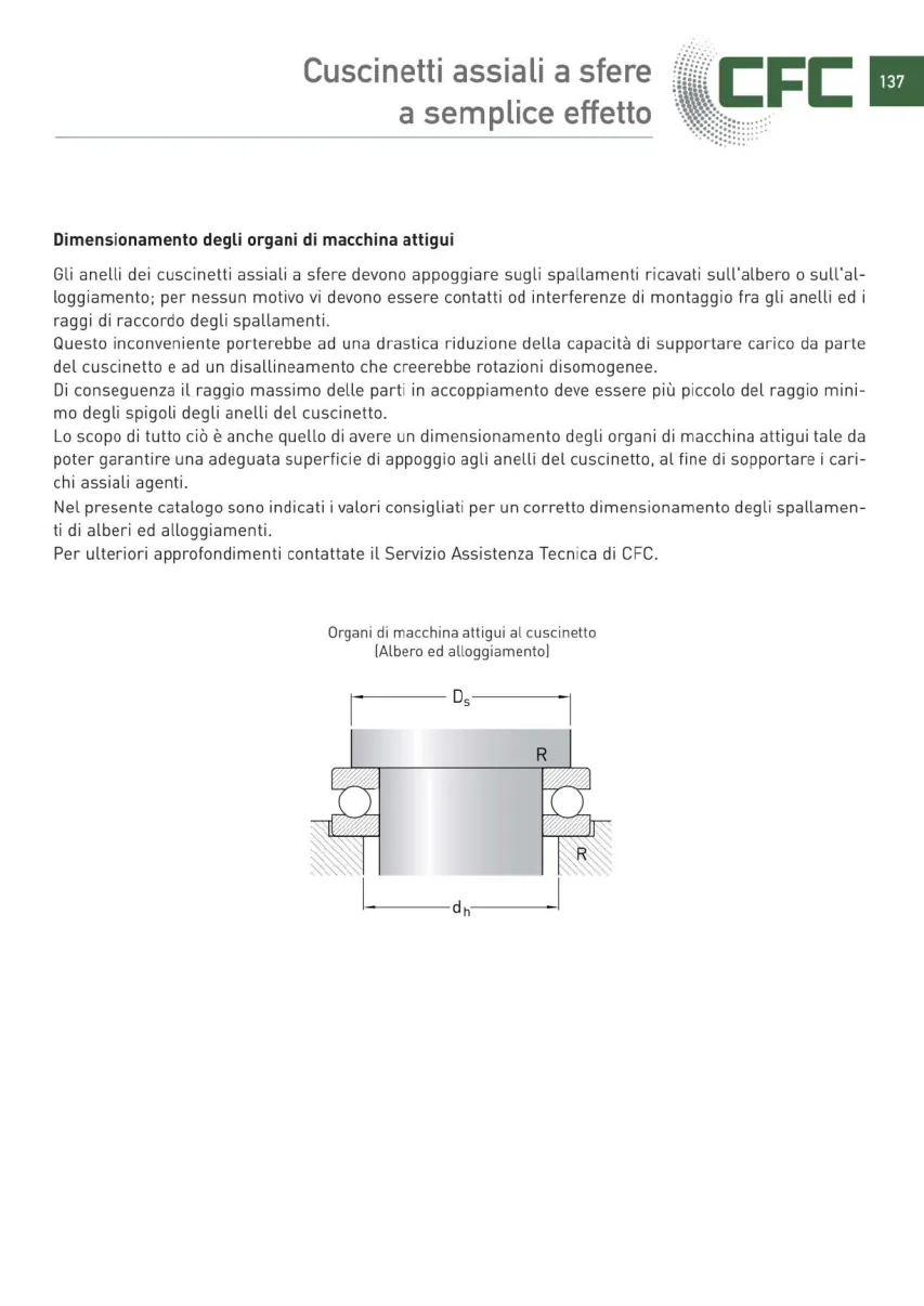 Pagina 138 del catalogo CFC: Cuscinetti assiali a sfere a semplice effetto