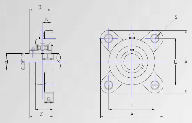 Disegno tecnico quotato UCF 200