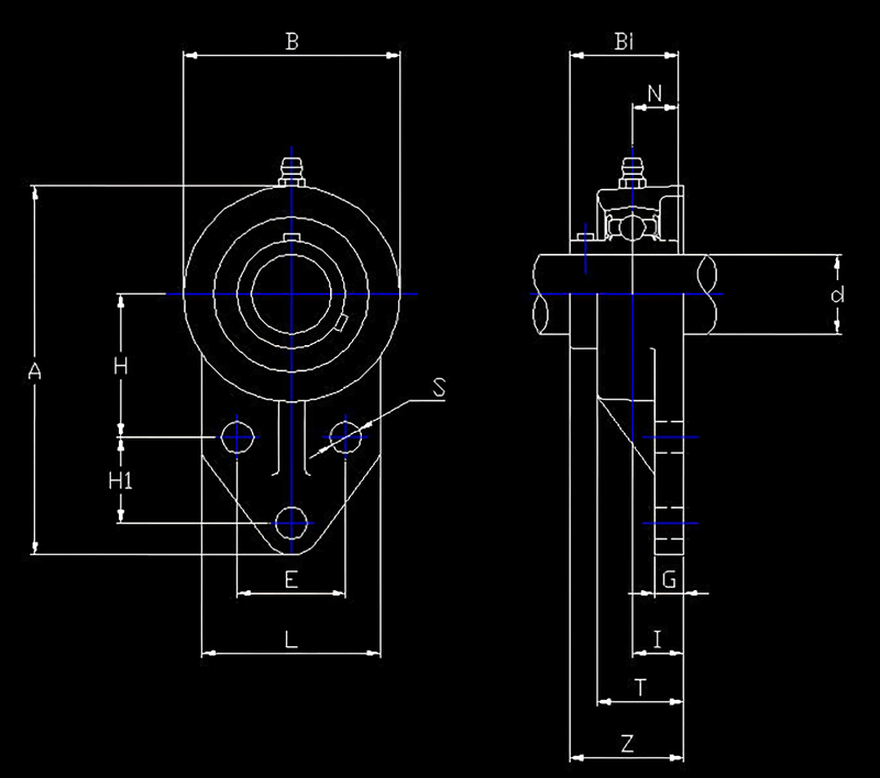 Disegno tecnico dimensionale dei supporti UCFB 200